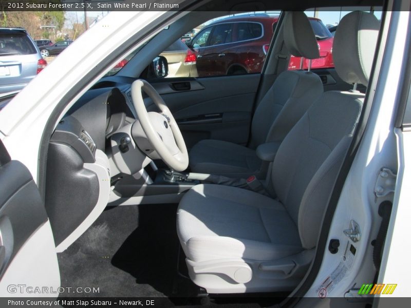 Satin White Pearl / Platinum 2012 Subaru Forester 2.5 X