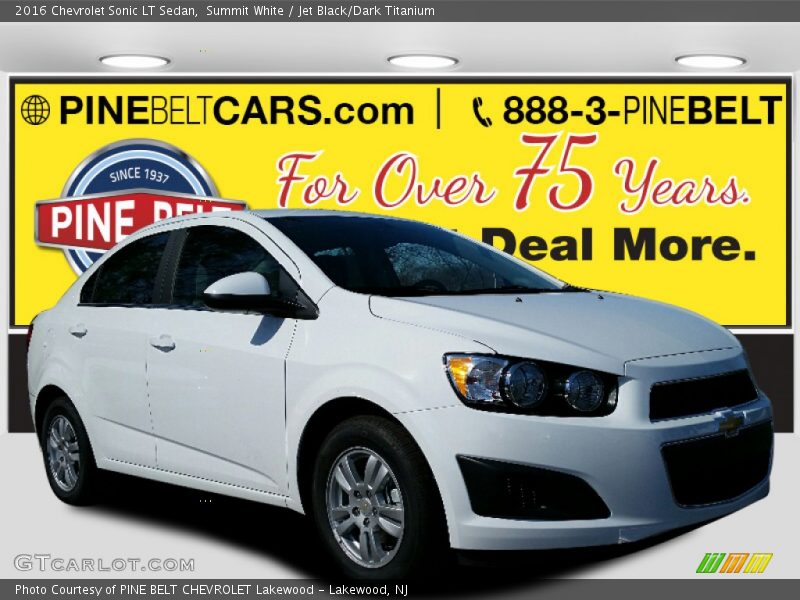 Summit White / Jet Black/Dark Titanium 2016 Chevrolet Sonic LT Sedan