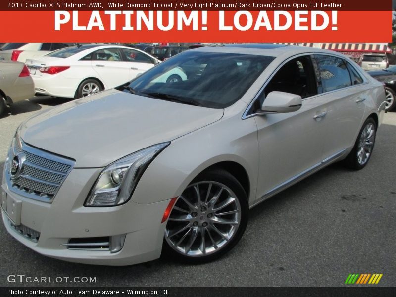 White Diamond Tricoat / Very Light Platinum/Dark Urban/Cocoa Opus Full Leather 2013 Cadillac XTS Platinum AWD