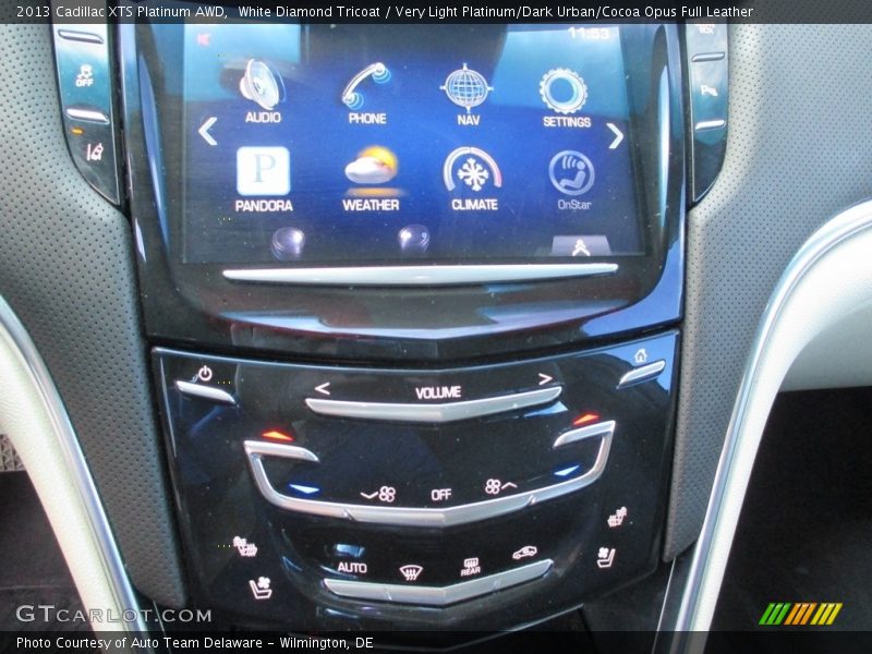 White Diamond Tricoat / Very Light Platinum/Dark Urban/Cocoa Opus Full Leather 2013 Cadillac XTS Platinum AWD