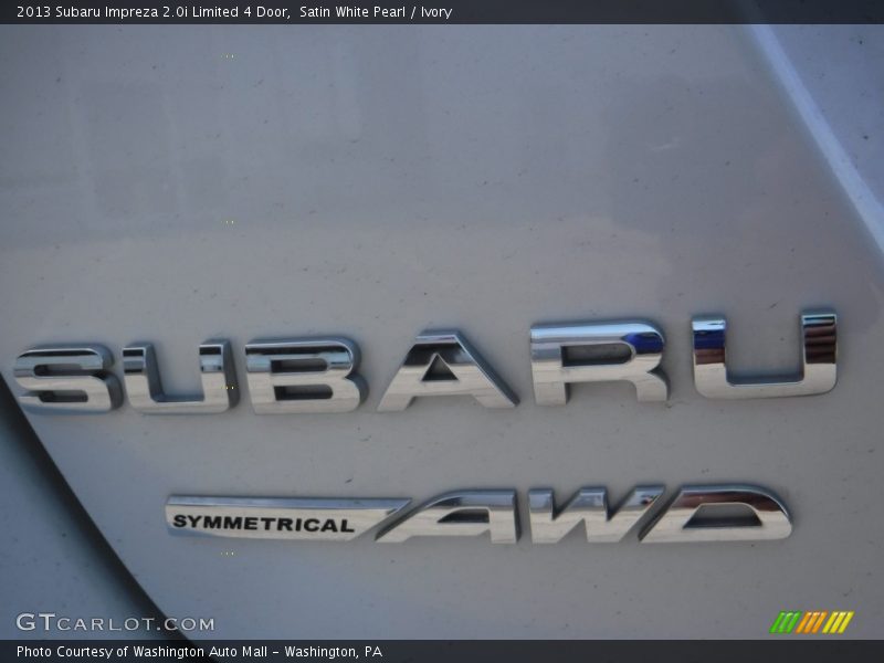 Satin White Pearl / Ivory 2013 Subaru Impreza 2.0i Limited 4 Door