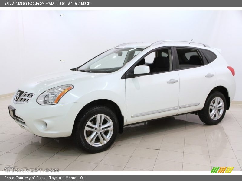 Pearl White / Black 2013 Nissan Rogue SV AWD