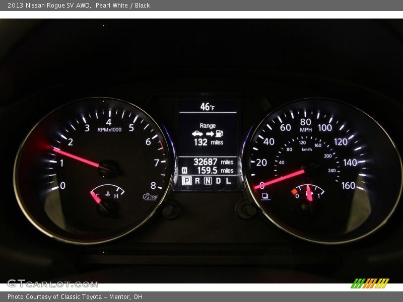 Pearl White / Black 2013 Nissan Rogue SV AWD