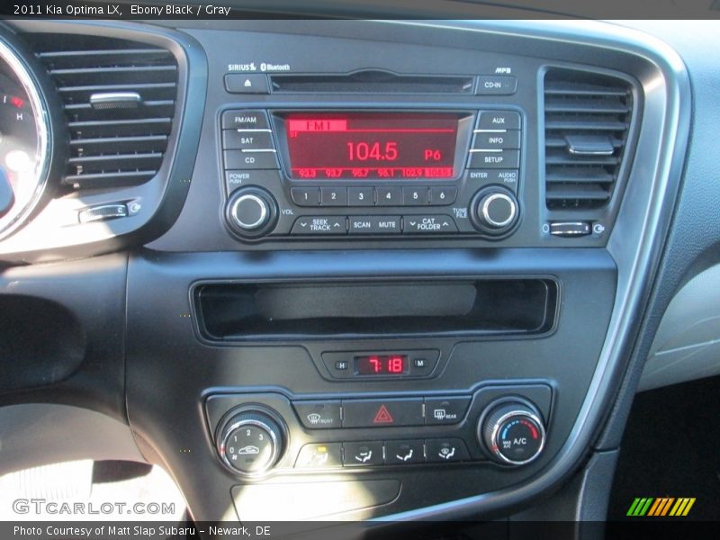 Ebony Black / Gray 2011 Kia Optima LX
