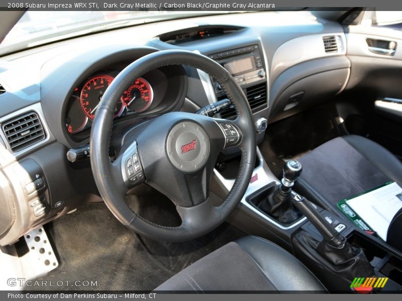 Dark Gray Metallic / Carbon Black/Graphite Gray Alcantara 2008 Subaru Impreza WRX STi
