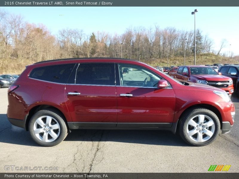 Siren Red Tintcoat / Ebony 2016 Chevrolet Traverse LT AWD