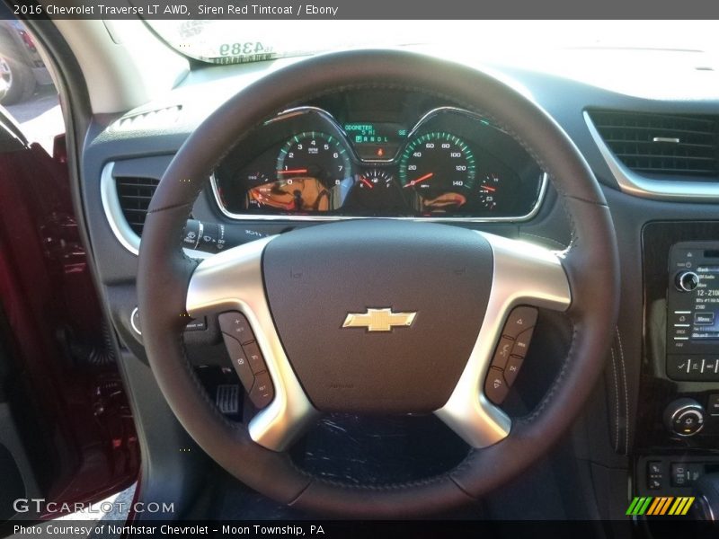 Siren Red Tintcoat / Ebony 2016 Chevrolet Traverse LT AWD