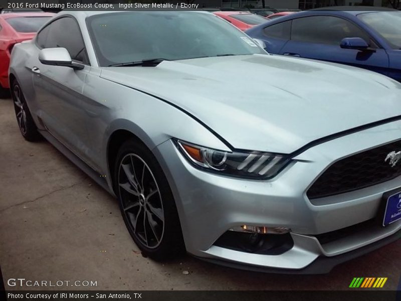 Ingot Silver Metallic / Ebony 2016 Ford Mustang EcoBoost Coupe
