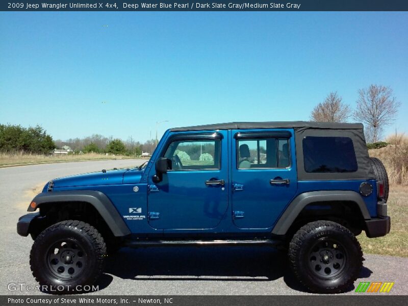 Deep Water Blue Pearl / Dark Slate Gray/Medium Slate Gray 2009 Jeep Wrangler Unlimited X 4x4