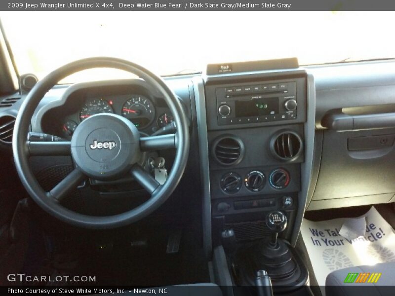 Deep Water Blue Pearl / Dark Slate Gray/Medium Slate Gray 2009 Jeep Wrangler Unlimited X 4x4