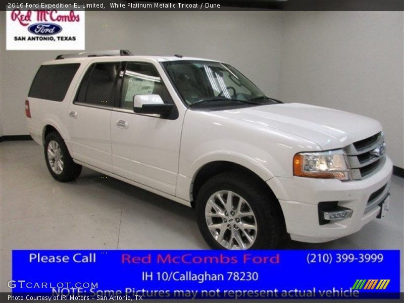 White Platinum Metallic Tricoat / Dune 2016 Ford Expedition EL Limited