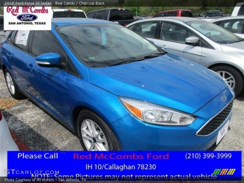 Blue Candy / Charcoal Black 2016 Ford Focus SE Sedan