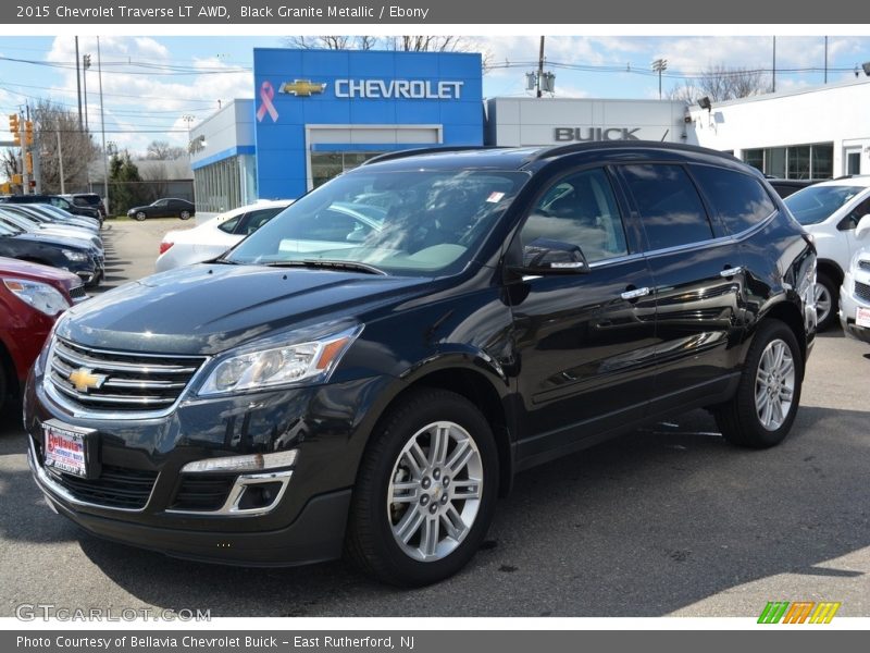 Black Granite Metallic / Ebony 2015 Chevrolet Traverse LT AWD
