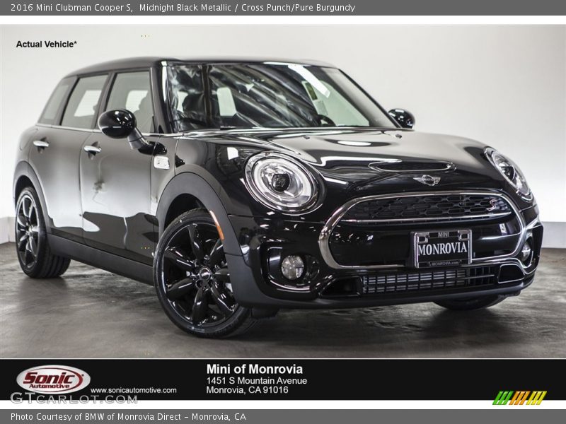 Midnight Black Metallic / Cross Punch/Pure Burgundy 2016 Mini Clubman Cooper S