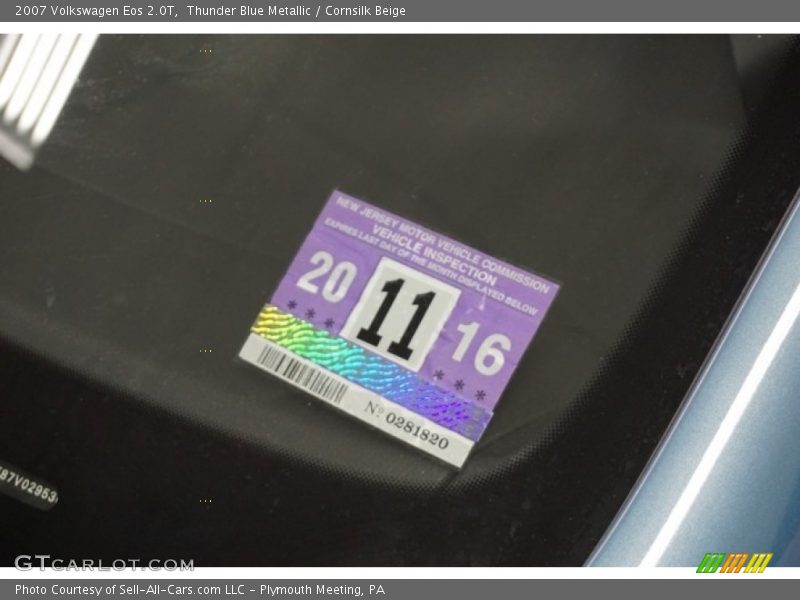 Thunder Blue Metallic / Cornsilk Beige 2007 Volkswagen Eos 2.0T