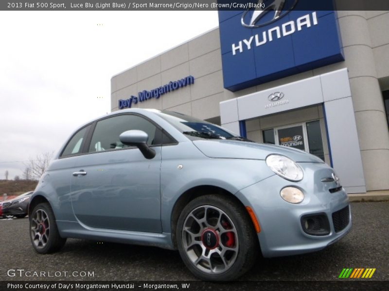 Luce Blu (Light Blue) / Sport Marrone/Grigio/Nero (Brown/Gray/Black) 2013 Fiat 500 Sport