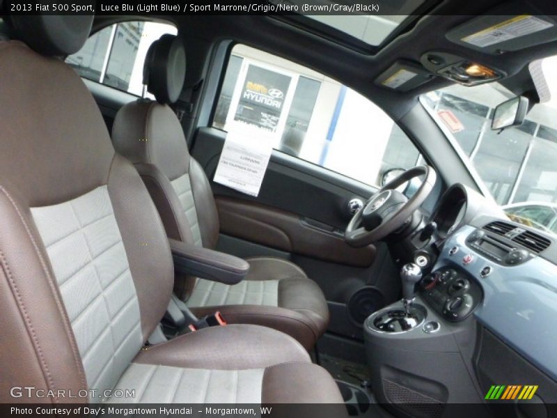 Luce Blu (Light Blue) / Sport Marrone/Grigio/Nero (Brown/Gray/Black) 2013 Fiat 500 Sport