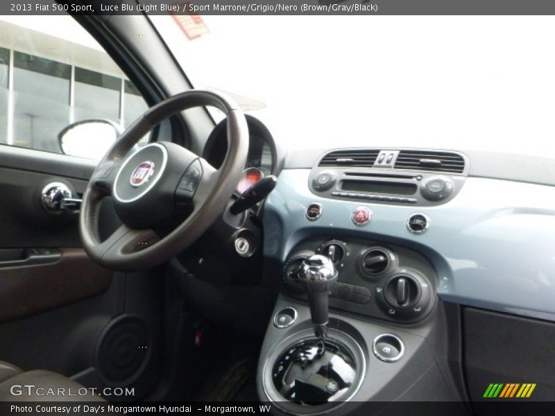 Luce Blu (Light Blue) / Sport Marrone/Grigio/Nero (Brown/Gray/Black) 2013 Fiat 500 Sport