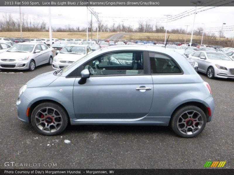 Luce Blu (Light Blue) / Sport Marrone/Grigio/Nero (Brown/Gray/Black) 2013 Fiat 500 Sport