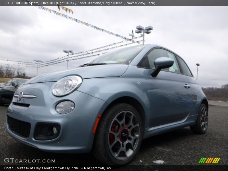 Luce Blu (Light Blue) / Sport Marrone/Grigio/Nero (Brown/Gray/Black) 2013 Fiat 500 Sport