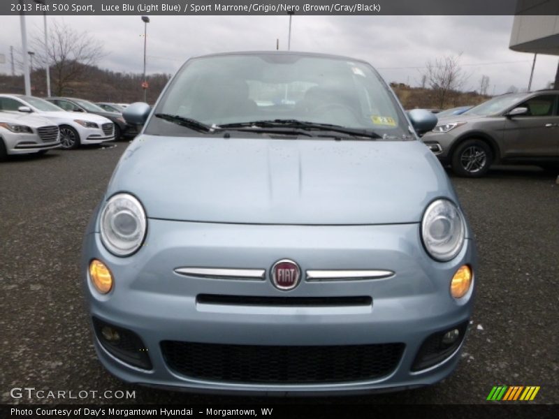 Luce Blu (Light Blue) / Sport Marrone/Grigio/Nero (Brown/Gray/Black) 2013 Fiat 500 Sport