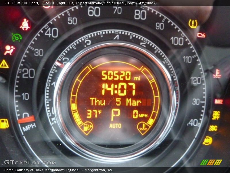 Luce Blu (Light Blue) / Sport Marrone/Grigio/Nero (Brown/Gray/Black) 2013 Fiat 500 Sport