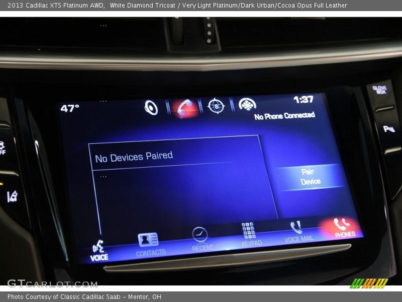 White Diamond Tricoat / Very Light Platinum/Dark Urban/Cocoa Opus Full Leather 2013 Cadillac XTS Platinum AWD