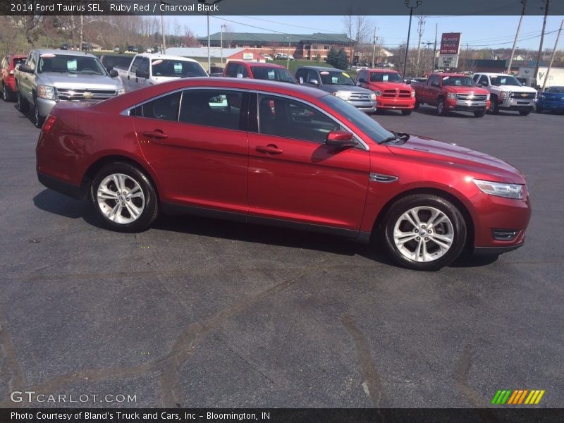 Ruby Red / Charcoal Black 2014 Ford Taurus SEL