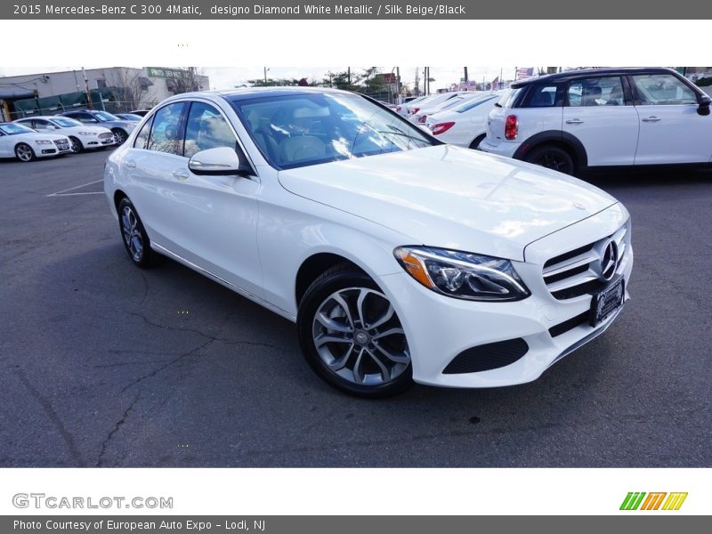 designo Diamond White Metallic / Silk Beige/Black 2015 Mercedes-Benz C 300 4Matic