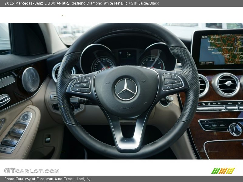 designo Diamond White Metallic / Silk Beige/Black 2015 Mercedes-Benz C 300 4Matic