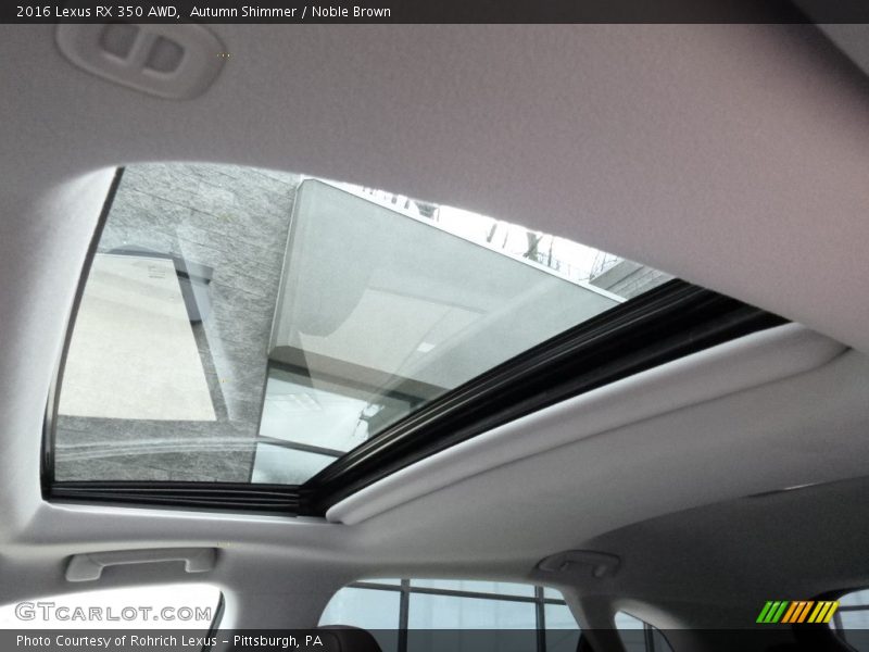 Sunroof of 2016 RX 350 AWD