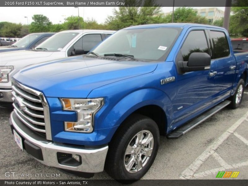 Blue Flame / Medium Earth Gray 2016 Ford F150 XLT SuperCrew