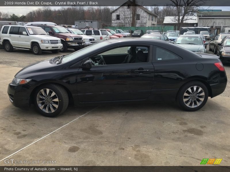 Crystal Black Pearl / Black 2009 Honda Civic EX Coupe