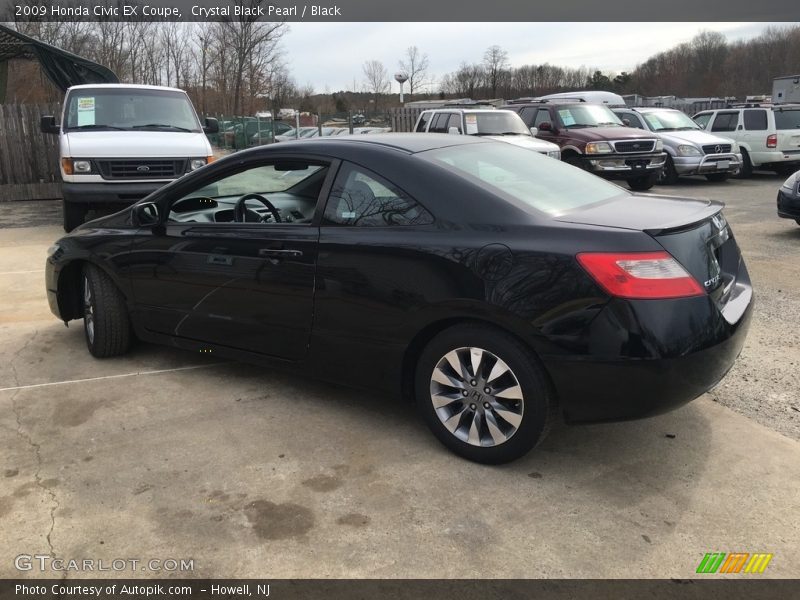 Crystal Black Pearl / Black 2009 Honda Civic EX Coupe