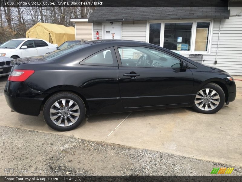 Crystal Black Pearl / Black 2009 Honda Civic EX Coupe
