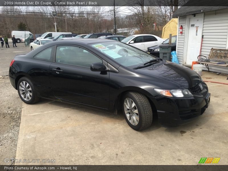 Crystal Black Pearl / Black 2009 Honda Civic EX Coupe