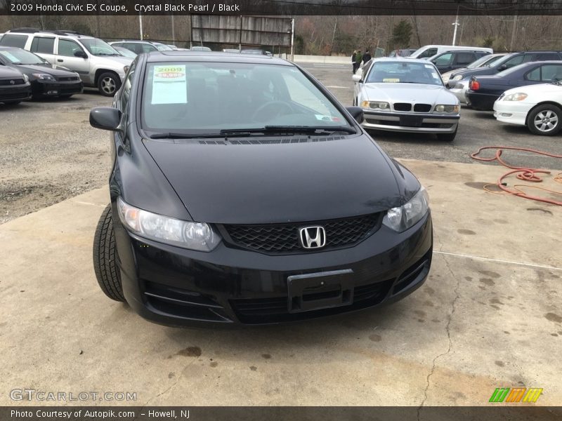 Crystal Black Pearl / Black 2009 Honda Civic EX Coupe