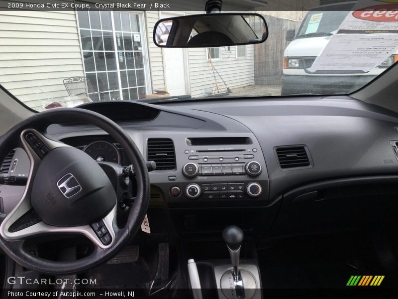 Crystal Black Pearl / Black 2009 Honda Civic EX Coupe