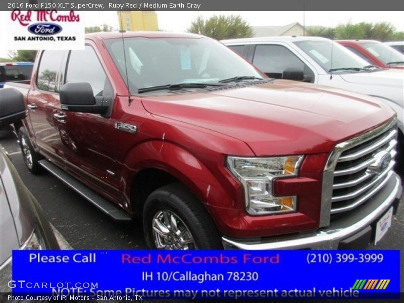 Ruby Red / Medium Earth Gray 2016 Ford F150 XLT SuperCrew