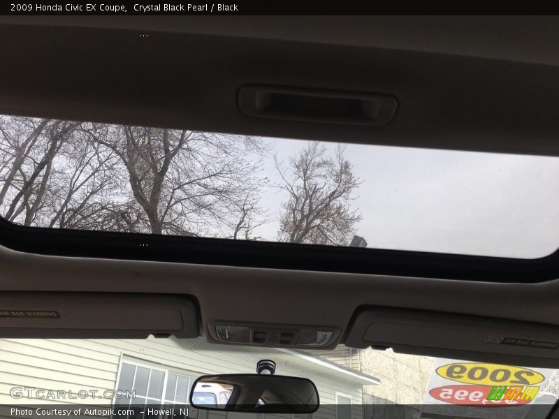 Crystal Black Pearl / Black 2009 Honda Civic EX Coupe