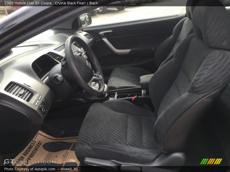 Crystal Black Pearl / Black 2009 Honda Civic EX Coupe