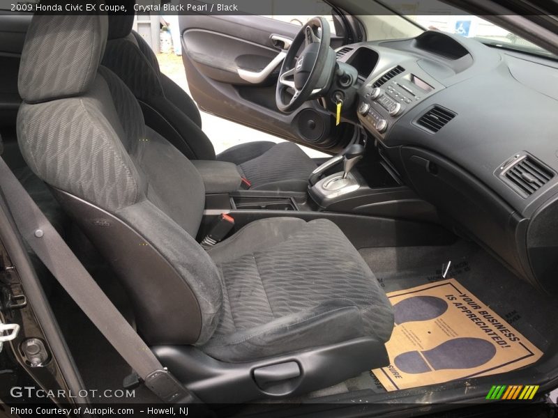 Crystal Black Pearl / Black 2009 Honda Civic EX Coupe