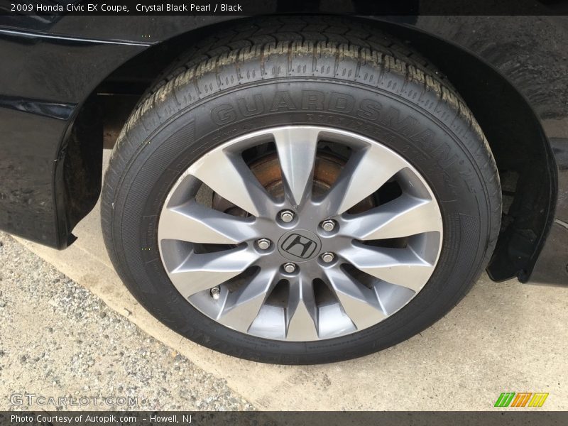 Crystal Black Pearl / Black 2009 Honda Civic EX Coupe