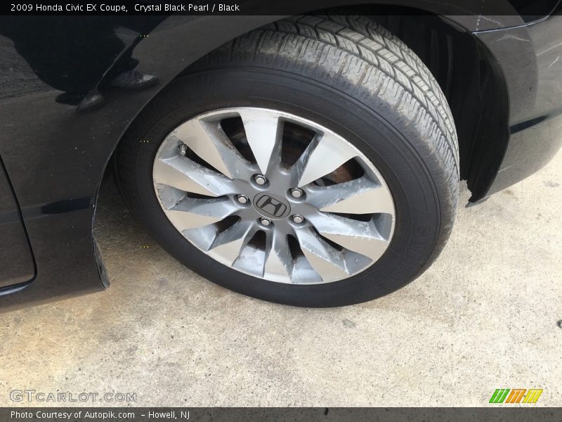 Crystal Black Pearl / Black 2009 Honda Civic EX Coupe