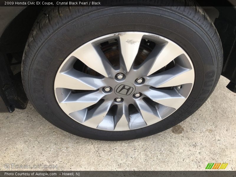 Crystal Black Pearl / Black 2009 Honda Civic EX Coupe