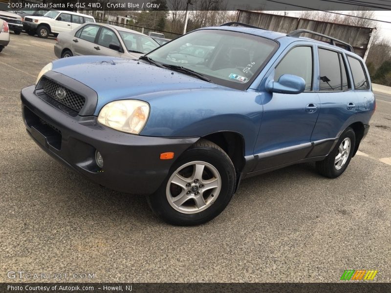 Crystal Blue / Gray 2003 Hyundai Santa Fe GLS 4WD