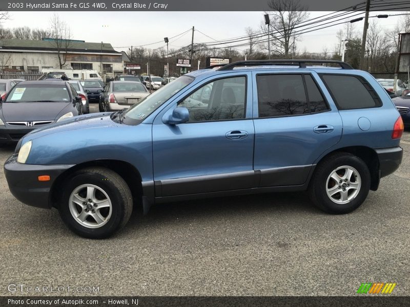 Crystal Blue / Gray 2003 Hyundai Santa Fe GLS 4WD