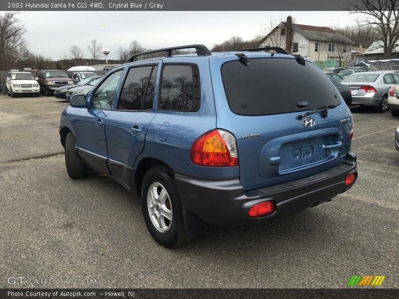 Crystal Blue / Gray 2003 Hyundai Santa Fe GLS 4WD