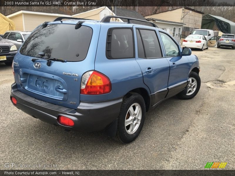 Crystal Blue / Gray 2003 Hyundai Santa Fe GLS 4WD