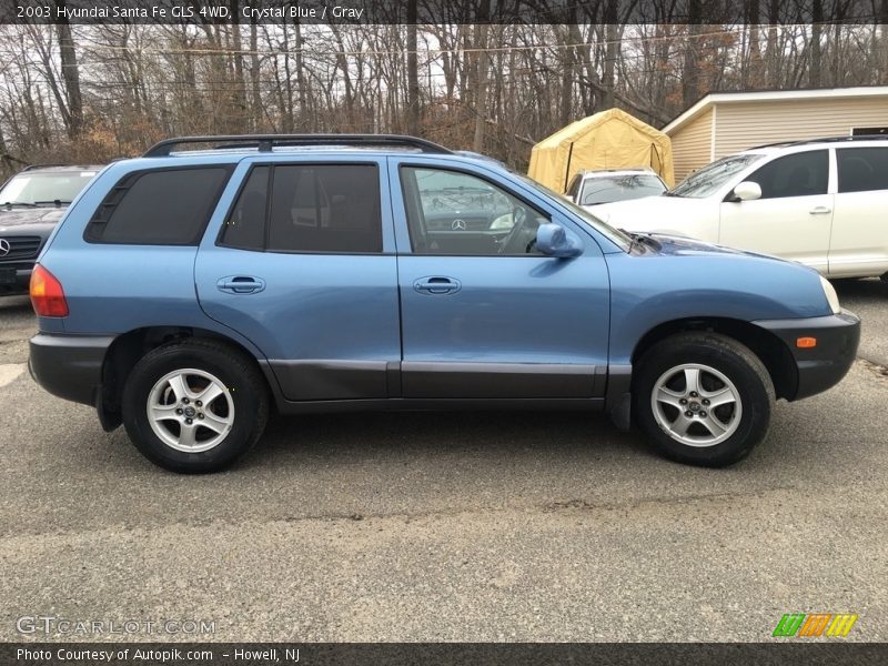 Crystal Blue / Gray 2003 Hyundai Santa Fe GLS 4WD